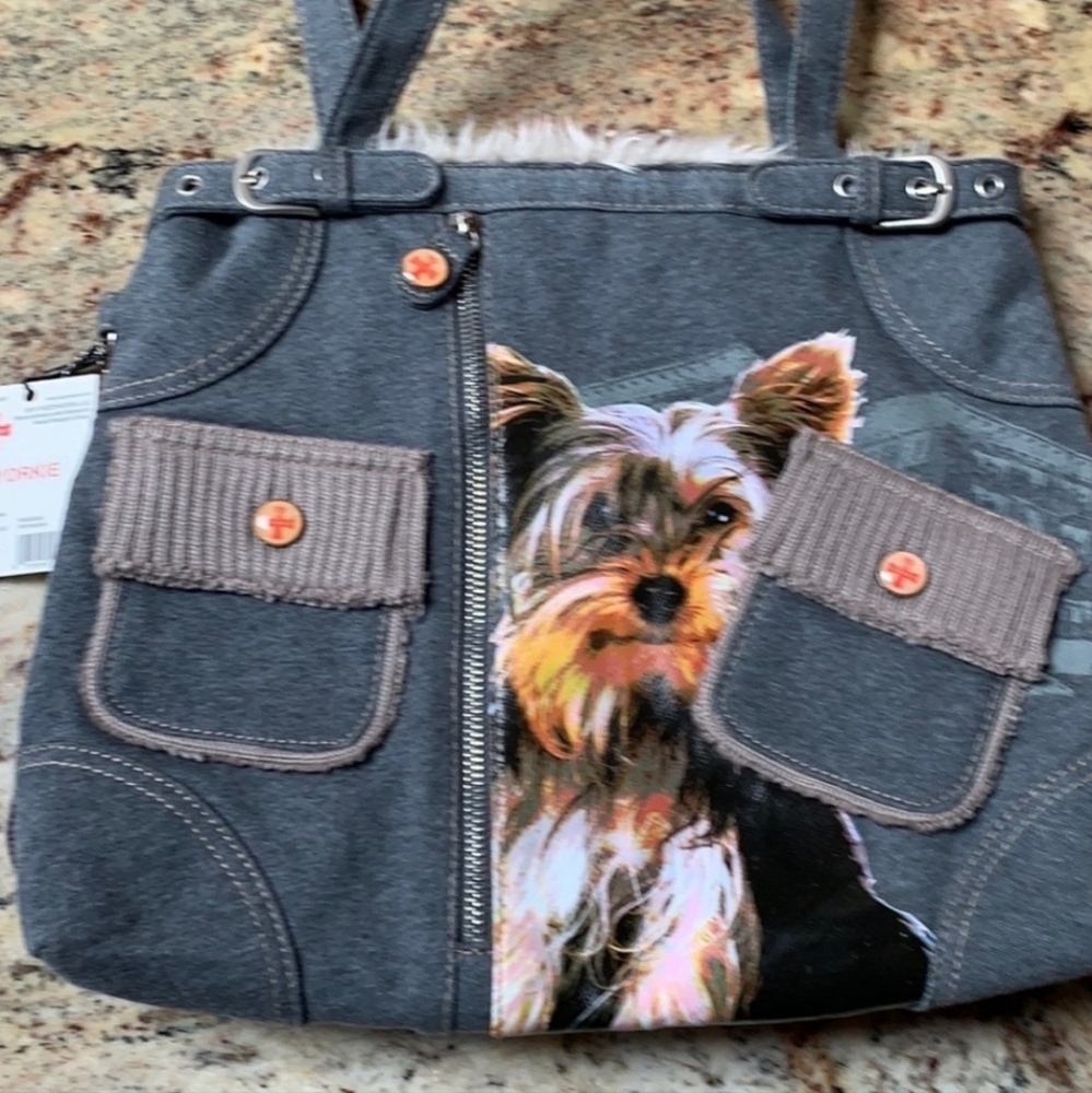 🆕️Discontinued Fuzzy Nation Yorkie Tote